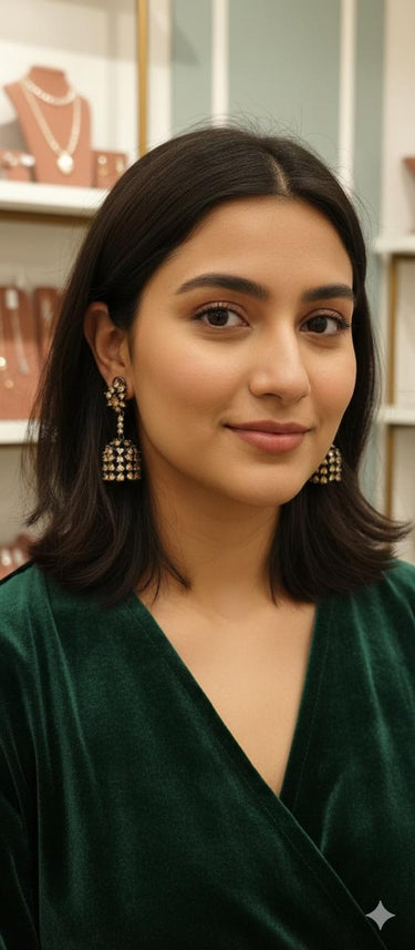 Bronze Dangler Jhumki Earrings